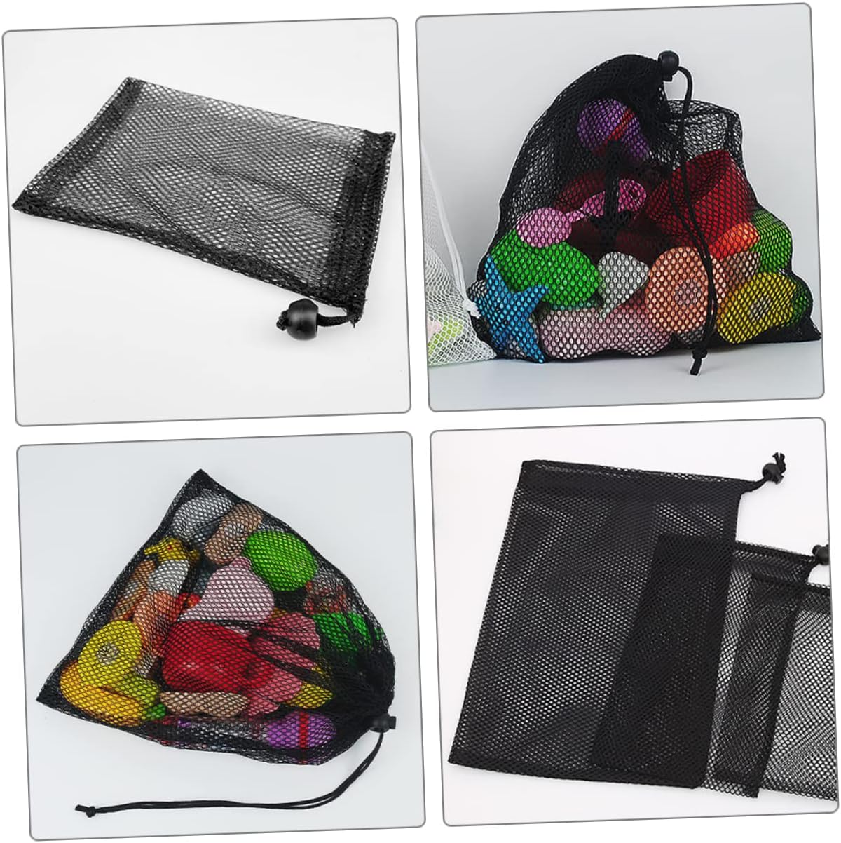 BESPORTBLE 20pcs Wear-resistant Mesh Storage Bag for Golf Large Capacity Polyester Drawstring Pouch for Toys and Accessories Lightweight and Easy to Clean