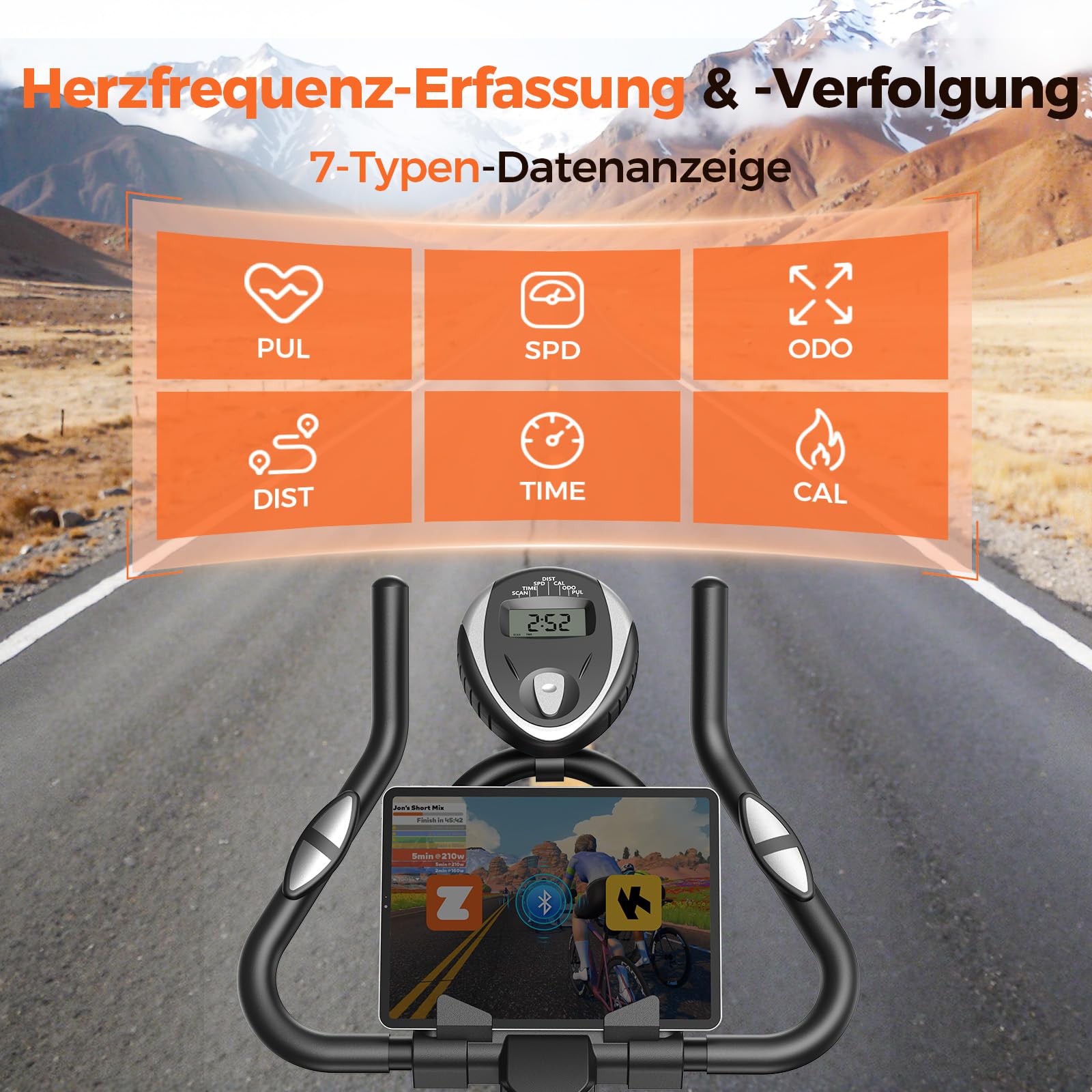 【Aktualisiert】Heimtrainer Fahrrad, YOSUDA Indoor Cycling Bike mit Magnetwiderstand & APP, Leises Ergometer mit LCD-Monitor & Tablet-Halter, Spining Bike für Kardiotraining zu Hause, Höhenverstellbar