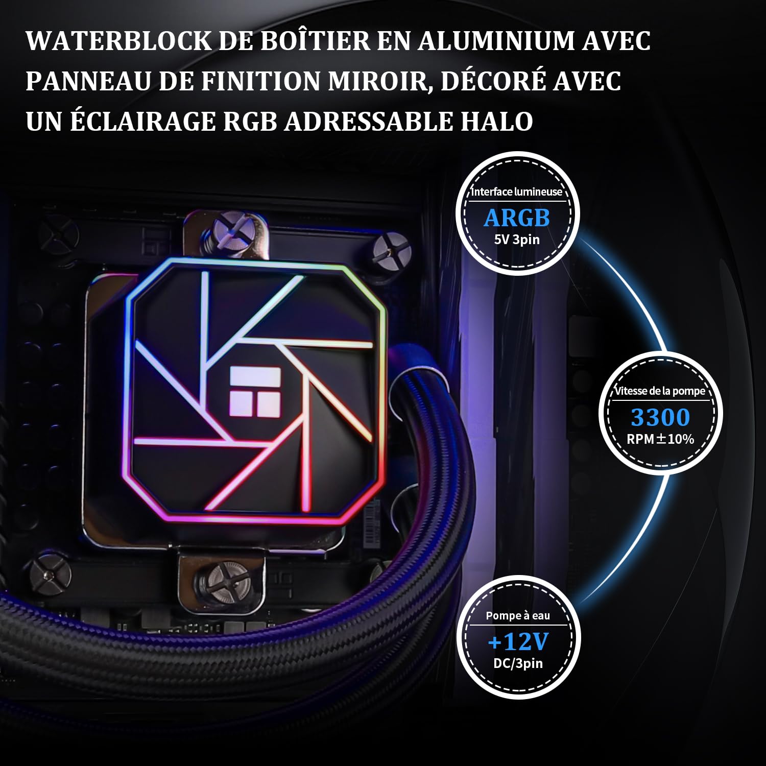 Thermalright AQUA Elite 120 V3 ciekły procesor chłodzący procesor, prędkość obrotowa głowicy pompy AIO do 3300 obr./min, wentylator TL-C12B-S V2 PWM, do AMD/AM4/AM5, Intel LGA1150/1151/1200/2011/1700,