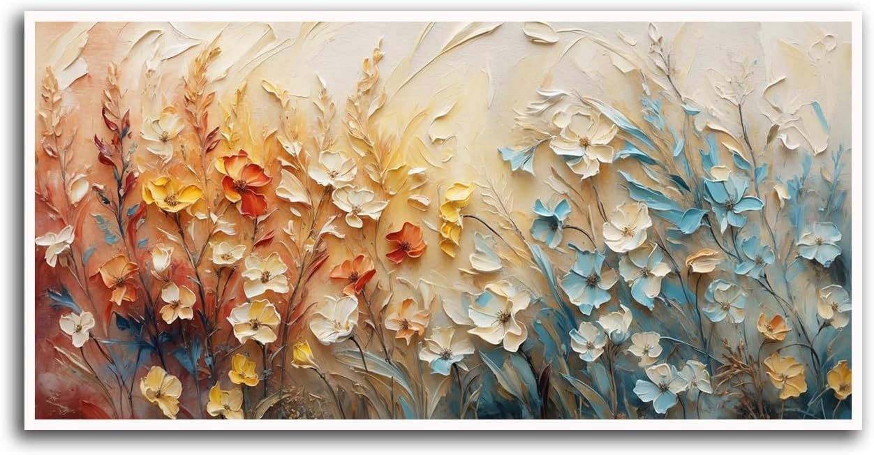 Mixed Garden Flowers Bouquet Canvas Wall Art Impressionist Floral Oil Painting Modern Print Home Decor House Accessories Indoor Decor for Home Offices Living Room Bedroom Dining Room farmhouse