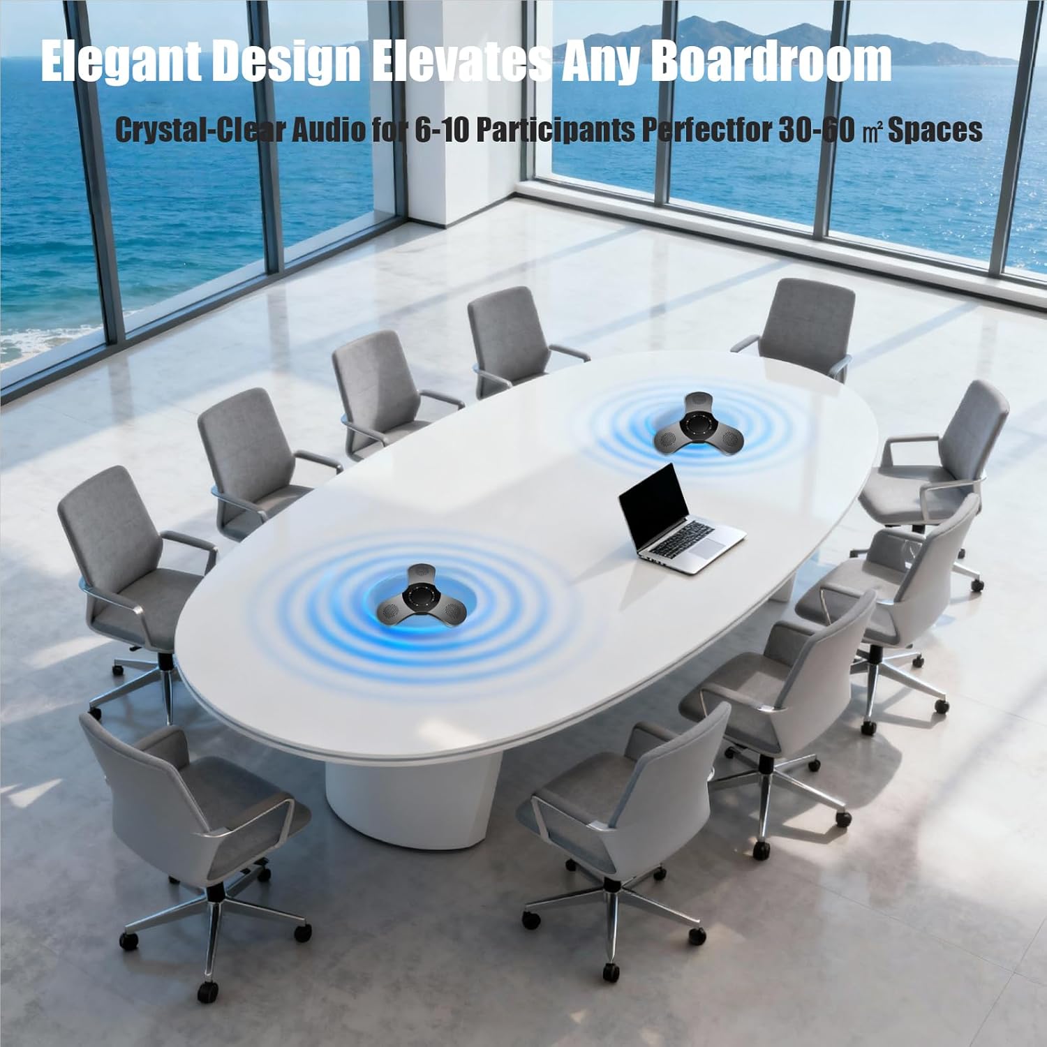 Conference Speaker with Microphone 360°Voice Pickup USB-C Speakerphone Home Office compatible Skype/Teams/Zoom Noise Cancelling Omnidirectional meeting Room Bluetooth Speaker with Mic for 10 People