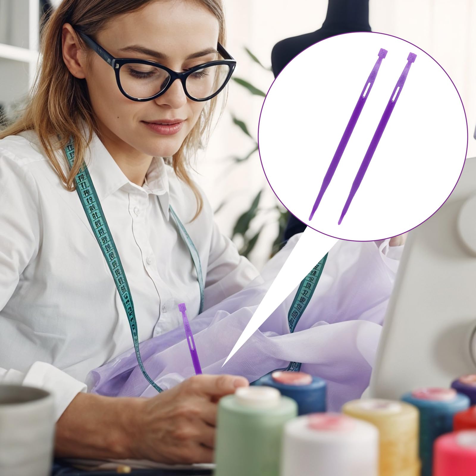 YQQYG 2 piezas That Purple Thang, herramienta de costura púrpura Thang original versátil accesorios de costura y suministros para proyectos de manualidades