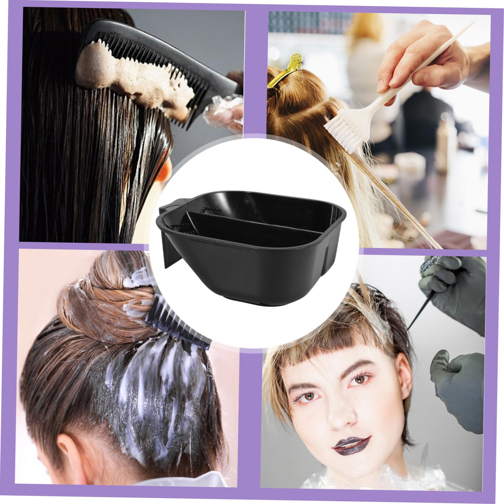 Lot De 5 Bols À Huile Cuits Four Grands Bols Professionnels Pour La Coiffure En Acier Inoxydable Pour Et Coloration Des Cheveux En Plastique Noir