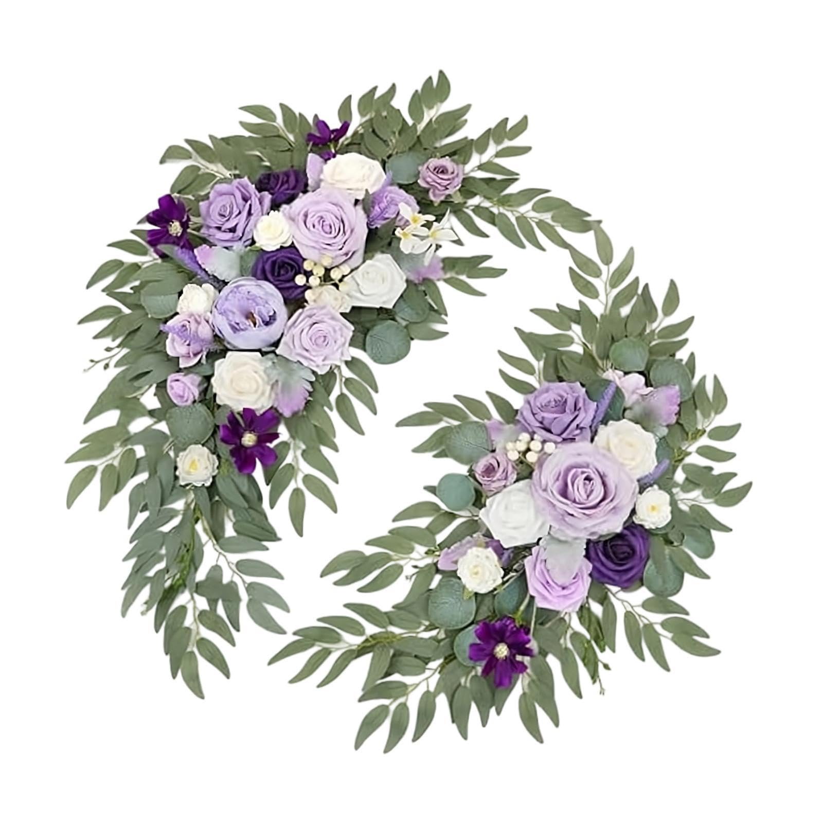 Set mit 2 Künstlichen Hochzeitsbögen Zur Wanddekoration, Lila Weiß