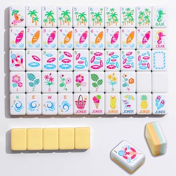 American Mahjong Tile Set4-Layer, 160 Yellow Acrylic Engraved Mahjong Tiles with Mahjong Tile Bag and Accessories