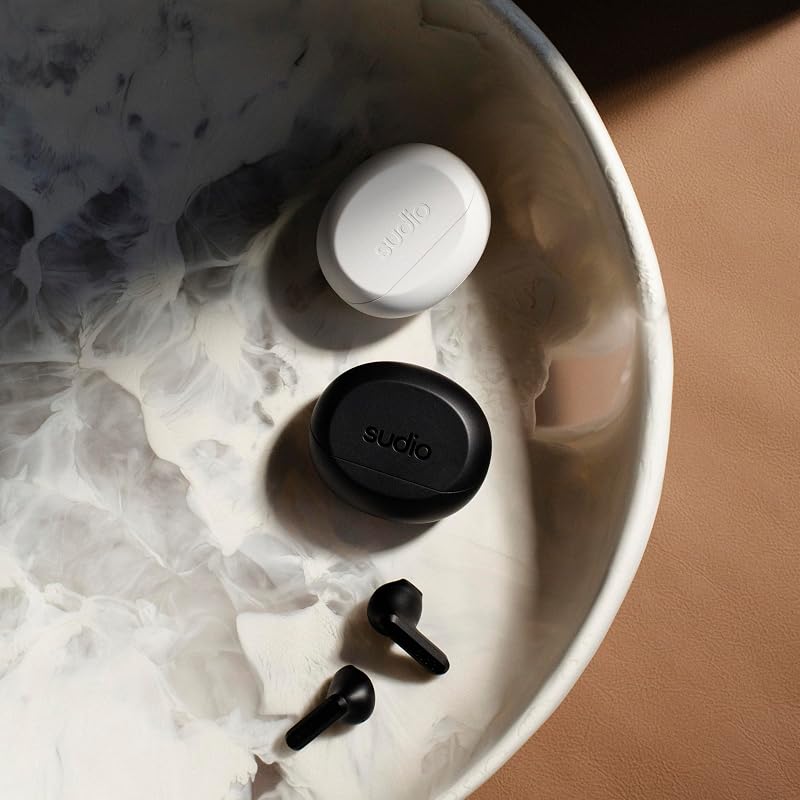 Sudio A3 All-Day Wireless Earbuds – 25H Playtime, Bluetooth Earphones 5.4, Sweat & Splashproof, Balanced Sound, Clear Calls with Enhanced Mics, USB-C Charging, Made from Recycled Plastics (White) image 3