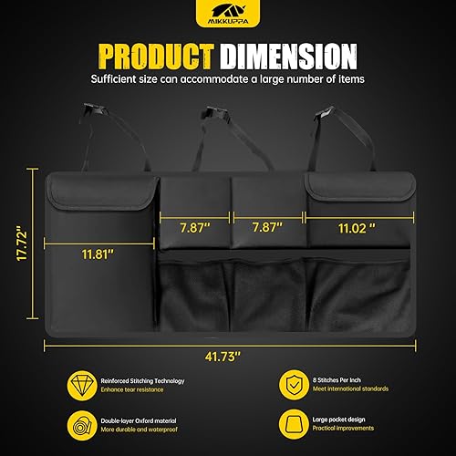 Miniatura 2 de MIKKUPPA Organizador de maletero de automóvil para SUV, almacenamiento grande para maletero de asiento trasero colgante para Subaru Crosstrek