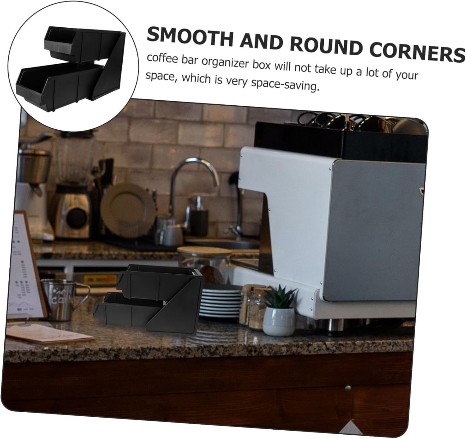 Plastic Coffee Station Organizer Multi Functional Condiment Holder for Countertop for Cafes Bars and Homes Sturdy Storage for Tea Bags Sugar and Coffee