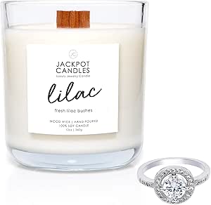 Lilac Candle with Ring Inside (Surprise Jewelry Valued at $15 to $5,000) Ring Size 8