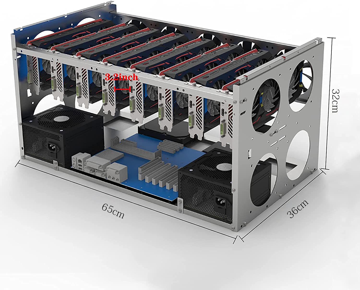 Amazon.co.jp: DOMIYA スタッカブルオープンマイニングリグフレームマイニングETH ETC ZEC イーサリアムアクセサリーツール  GPU 静音タイプサポート ATX電源、拡張電源をサポート(6/8/12 GPU) : パソコン・周辺機器