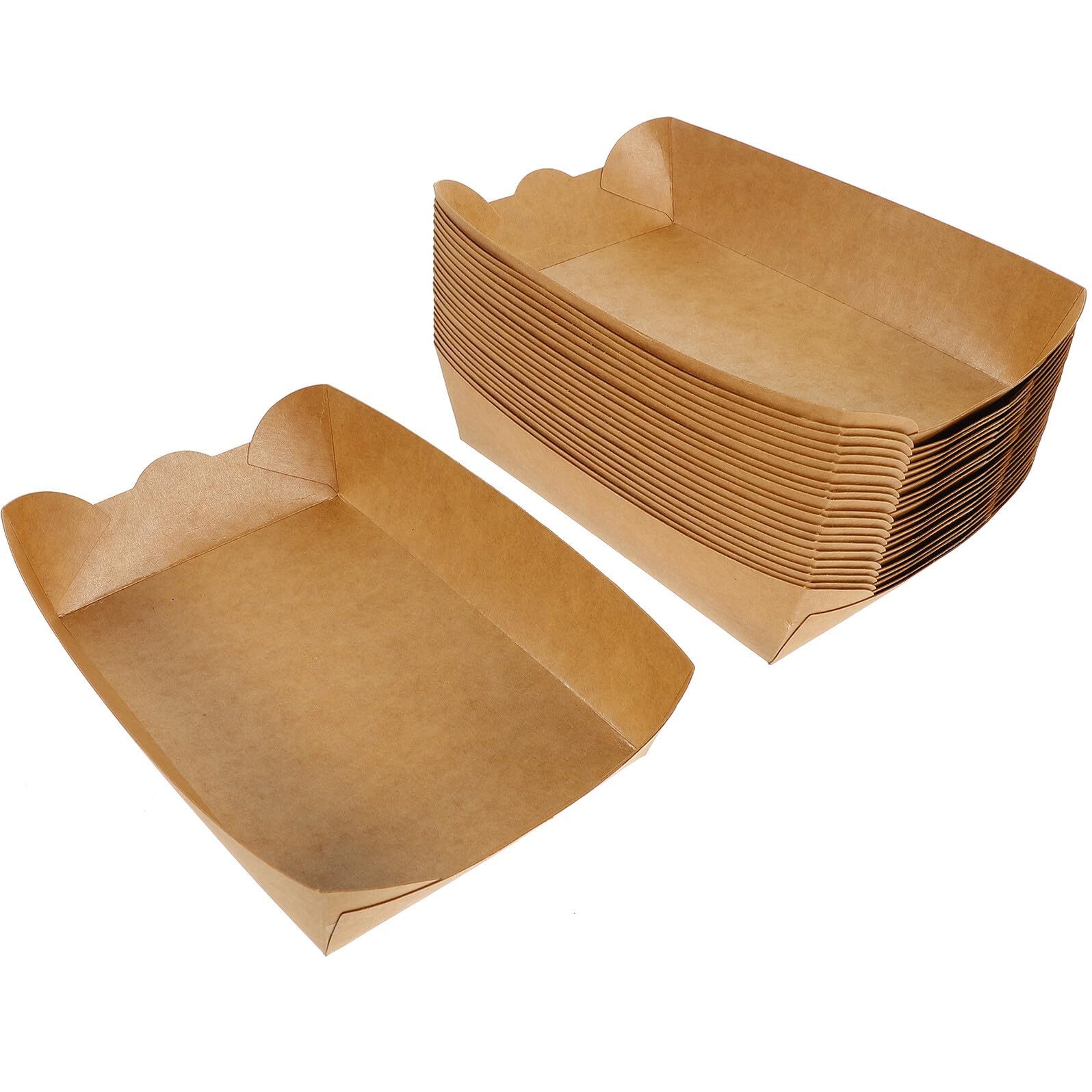 Mikikit Caja de Papel a Prueba de Aceite 100 Piezas Kraft para Comida | Contacto Directo Alimentos, Seguro y Saludable, Apto para Microondas, para Palomitas y Tartas