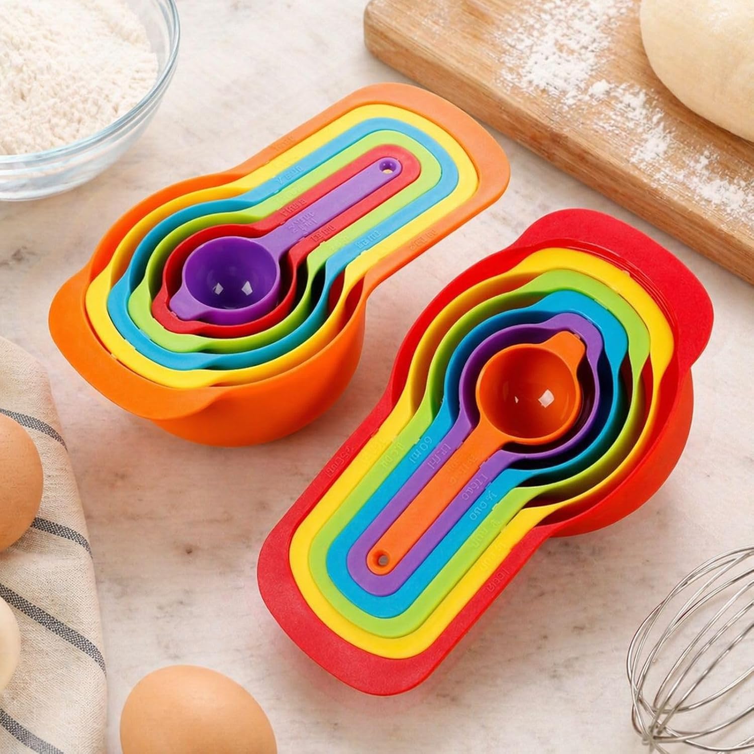 Nestable Measuring Cups & Spoons 6Pcs Set, Stackable Kitchen Measuring Tools, Multi-Purpose Kitchen Gadgets, Cooking, Meal Prep