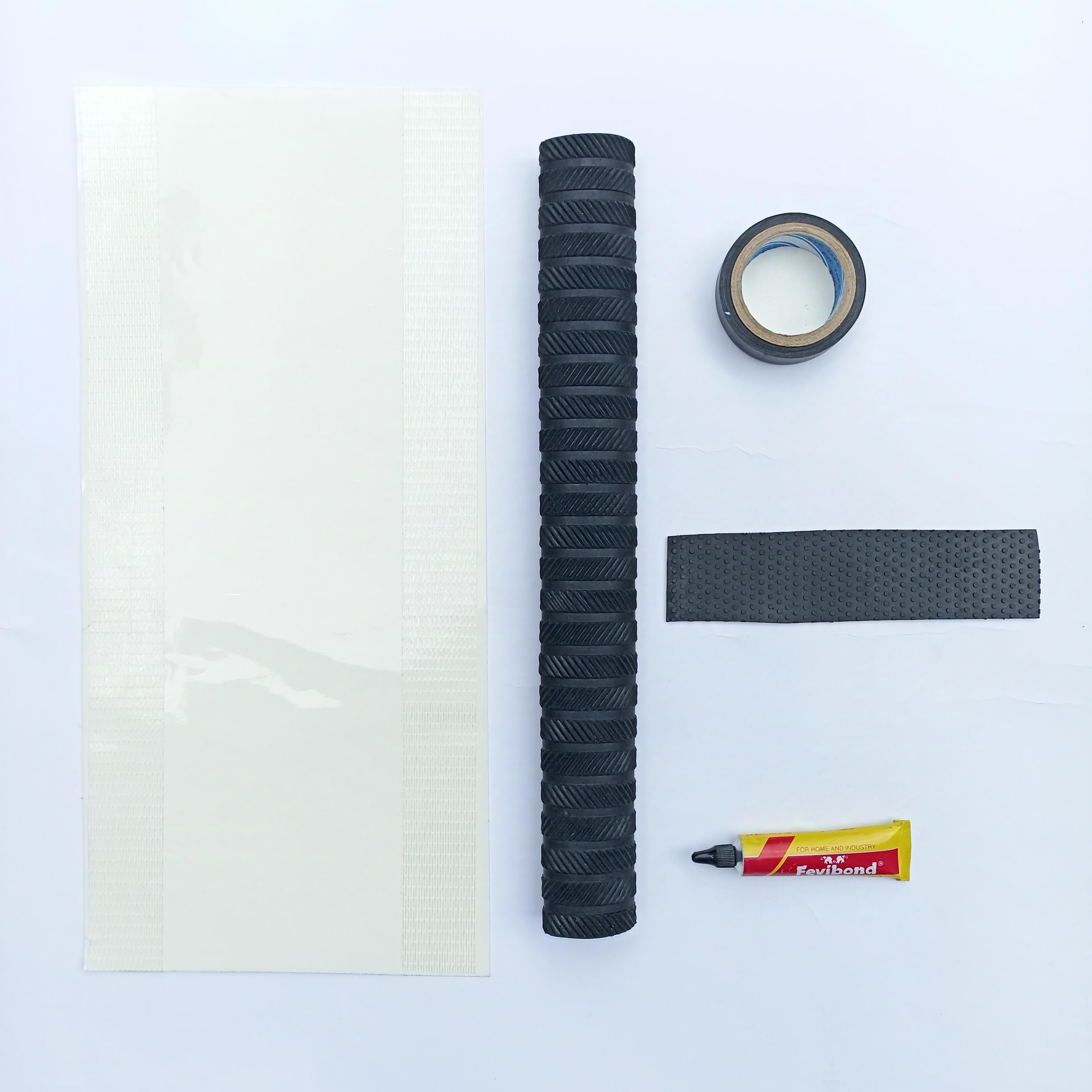 Rai & Gen Cricket Bat Grip, Toe Guard with Adhesive, Wrapping Tape for Bat Handle With Bat Grip, Anti-Scuff & Anti-Crack 1 Pices Full Fibre & 1 Pices 2-Sided Fiber Tape Sheet Combo (Pack Of 5)