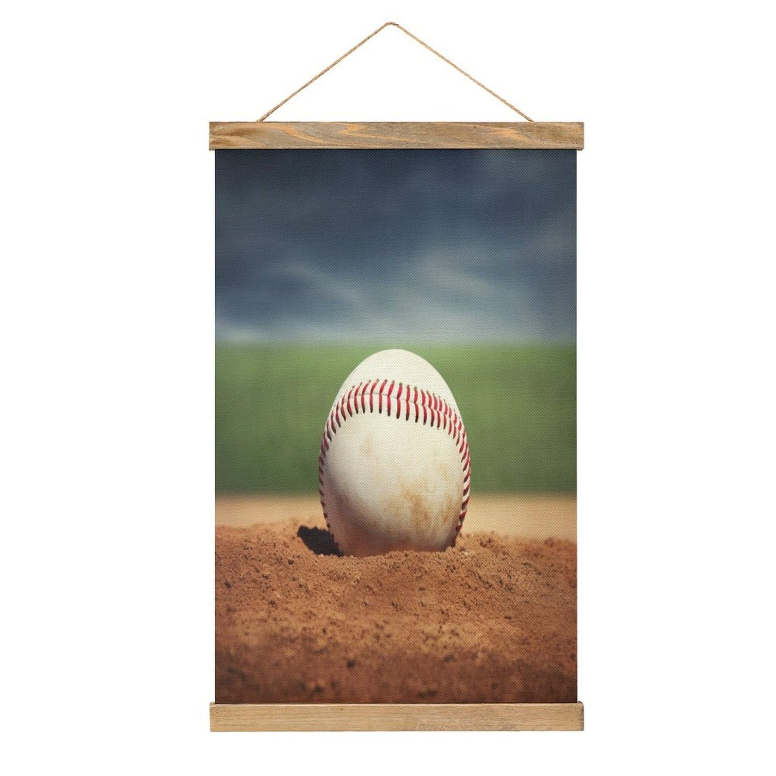 FekiLoot Baseball Linen Hanging Painting Vintage Poster Hanger Frame Wall Decor Art Painting Printed on Linen Without Fading Living Room Office Bedroom Playroom Apartment Decor