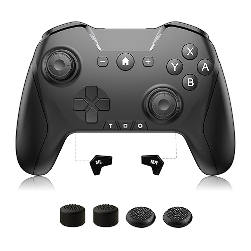PlayHard Switch Controller, Wireless Switch Pro Controllers with Thumb Grip Caps for SWITCHOLEDLITE, Remote Gamepad for Switch Pro, Programmable,