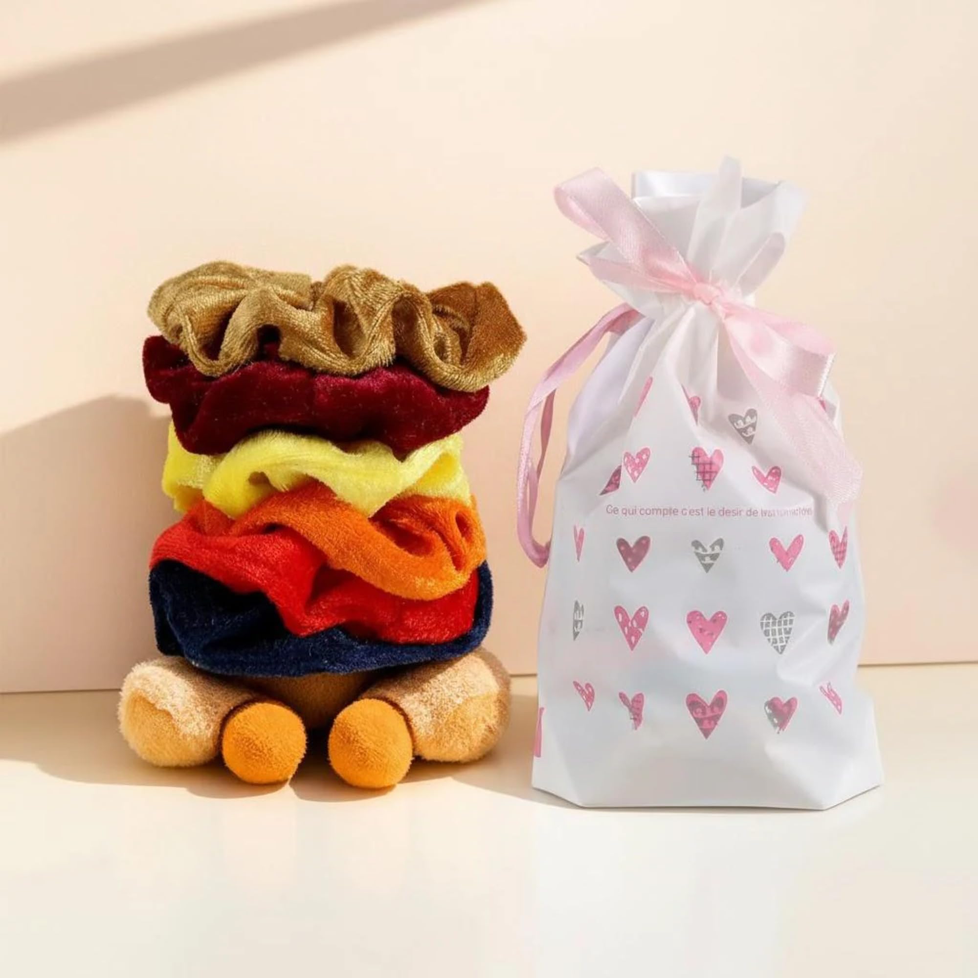 Velvet Hair Scrunchies, Soft Elastic Hair Ties for Ponytails, Buns, Everyday Hairstyles, Casual Outfits and Parties