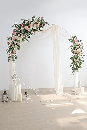 Miniatura 4 de YYHUAWU Juego de flores artificiales con hojas falsas rosas con tallos para ramos de boda, centros de mesa, baby shower, fiesta, decoración del hogar