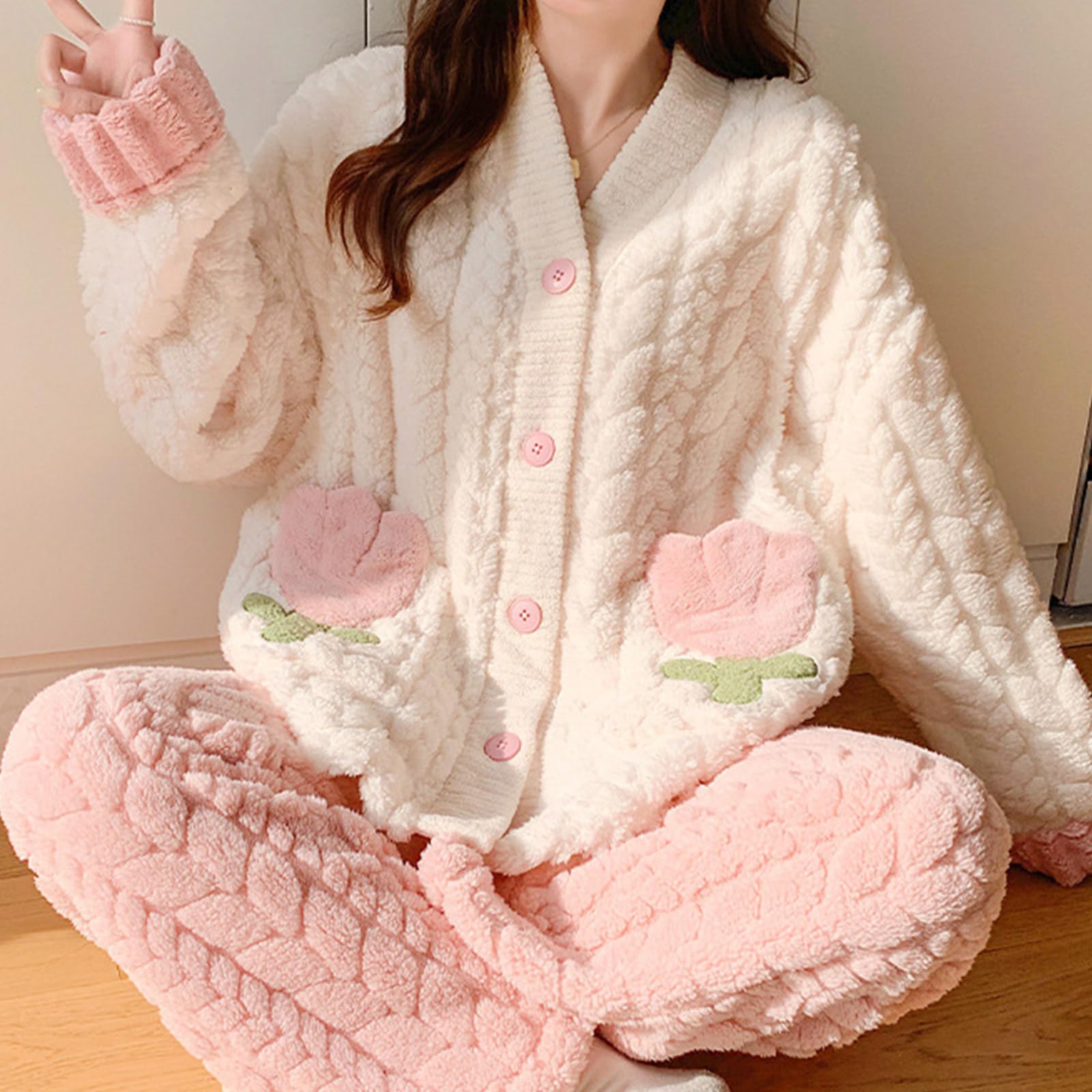 Pijamas de poliéster con cintura elástica para piel sensible y comodidad durante el período de maternidad, pijamas de embarazo