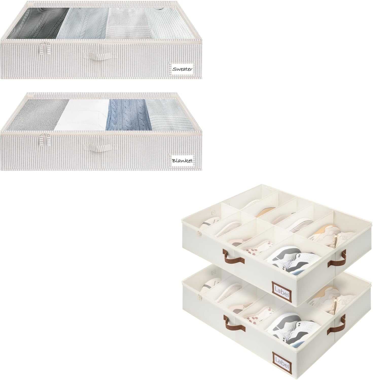 Large Under Bed Storage Containers with Under Bed Shoe Storage