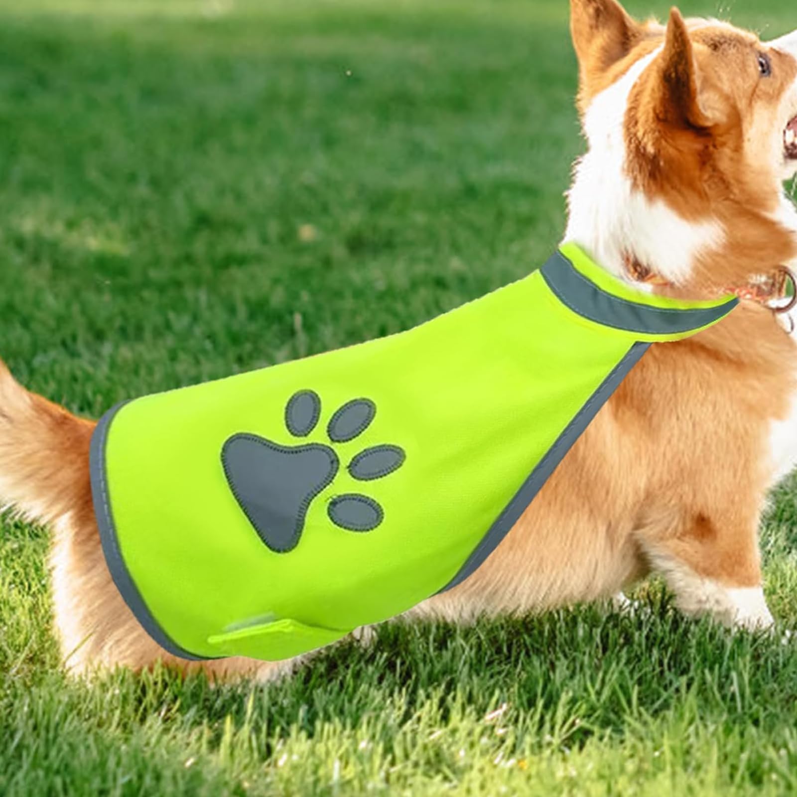 Haute Visibilité Veste Réfléchissant, Fluo Veste, Vêtements Haute Visibilité, Gilet Reflechissant Chien, Gilet Sauvetage Chien, Convient Aux Voyages de Nuit et en ExtéRieur (Taille L)