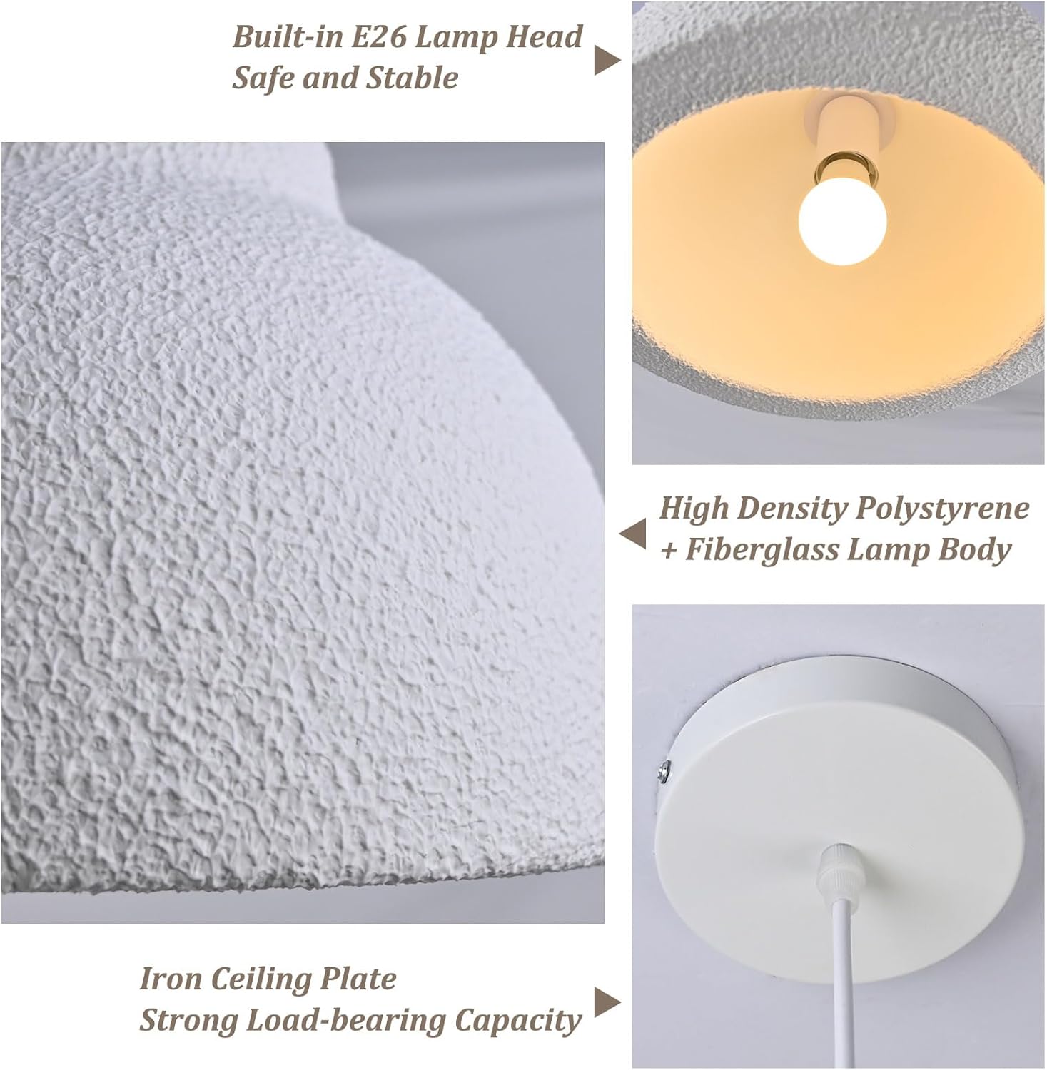 15.8in Wabi Sabi Pendant Light Adjustable Japanese Hanging Lamp, Modern Kitchen Island & Dining Room Chandelier with E26 Base Ceiling Fixture