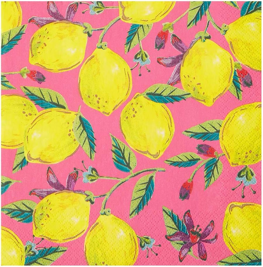 Talking TablesBright Lemon Napkins 20-Pieces Set, 33 cm Size