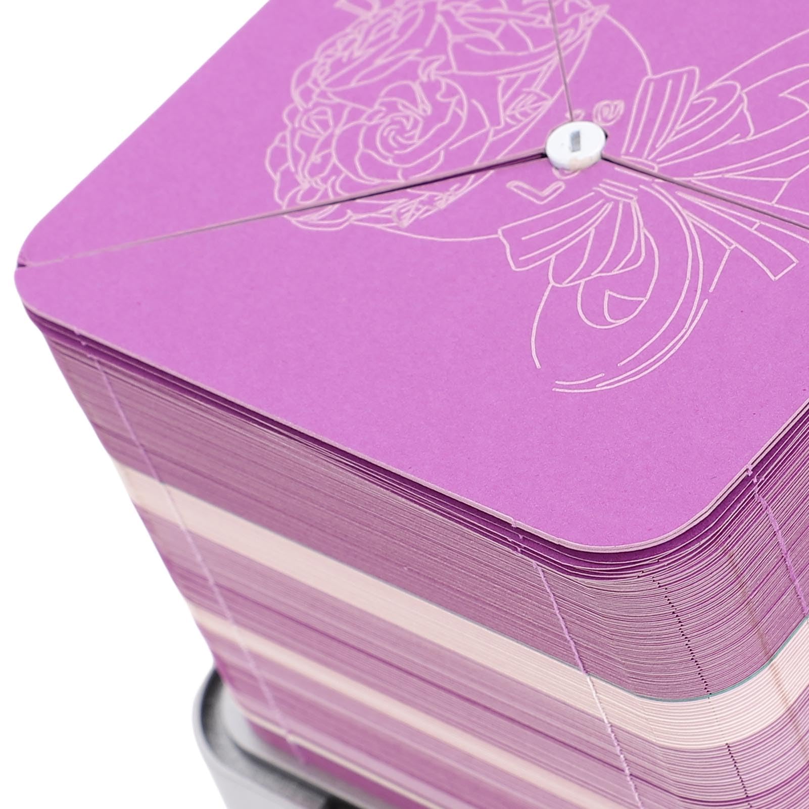 SIXRUN Rose 3D-Notizblock, Papierschnitzkunst-Notizblock mit Licht und 2026-Kalender, Handriss-Notizskulptur, 9,8 X 9,8 X,3 Cm, für Büro, Zuhause, Studenten (PURPLE)