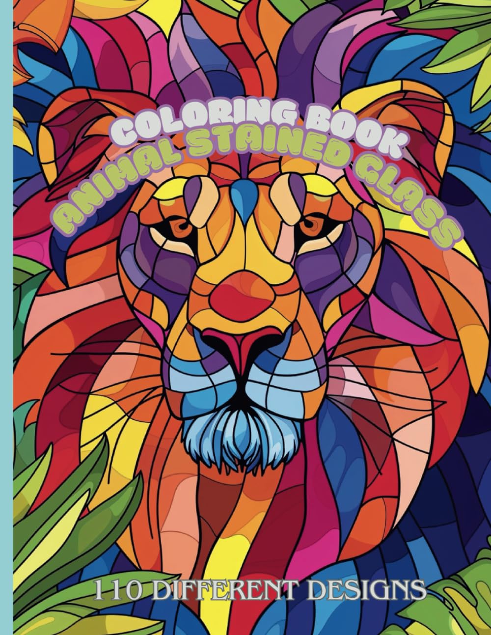 Coloring Book for adults Stained Glass Animals
