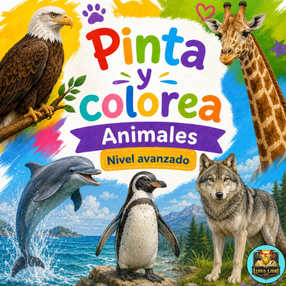 Pinta y colorea: Animales (nivel avanzado)
