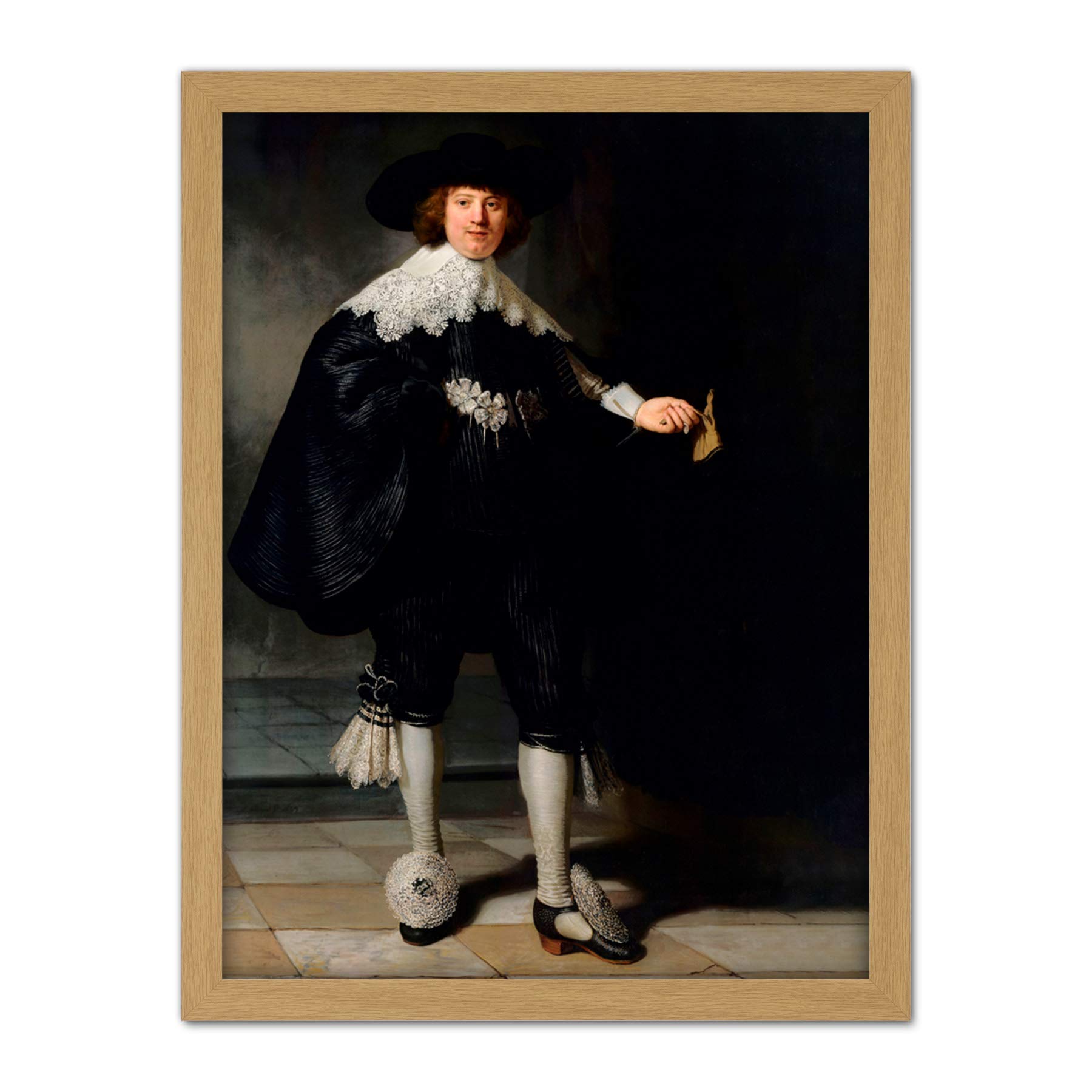 Artery8 Rembrandt Marten Soolmans Portrait Artwork Framed Wall Art Print 18X24 Inch