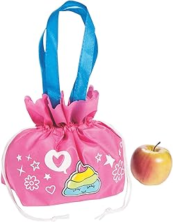 Fun Express - Girl Squad Drawstring Pouch Tote Bag for Birthday - Apparel Accessories - Totes - Novelty Totes - Birthday - 12 Pieces