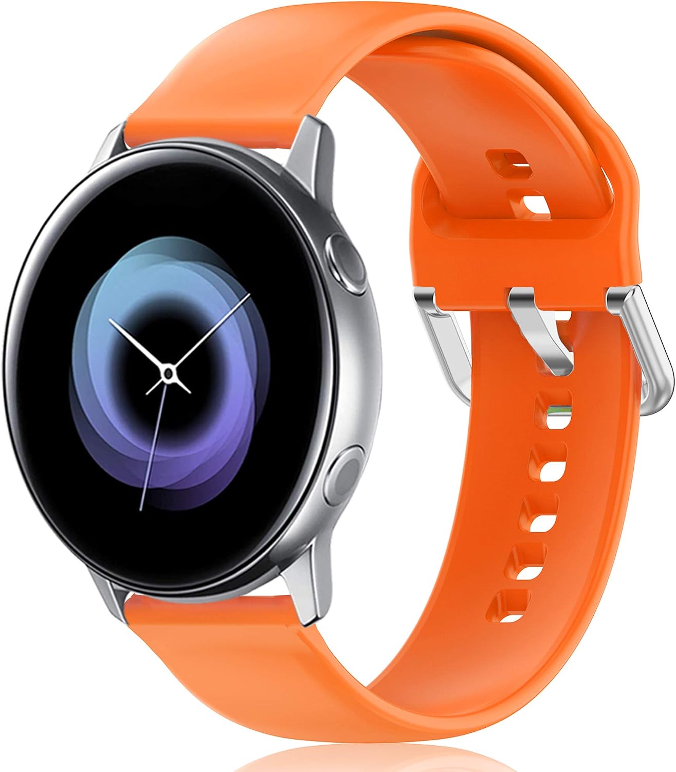 HSWAI Compatible with Samsung Galaxy Watch 3 Bands 41mm/ Galaxy Watch Active 2 Bands 40mm 44mm/ Galaxy Watch Active Bands/ Galaxy Watch 42mm Bands（Orange-S）