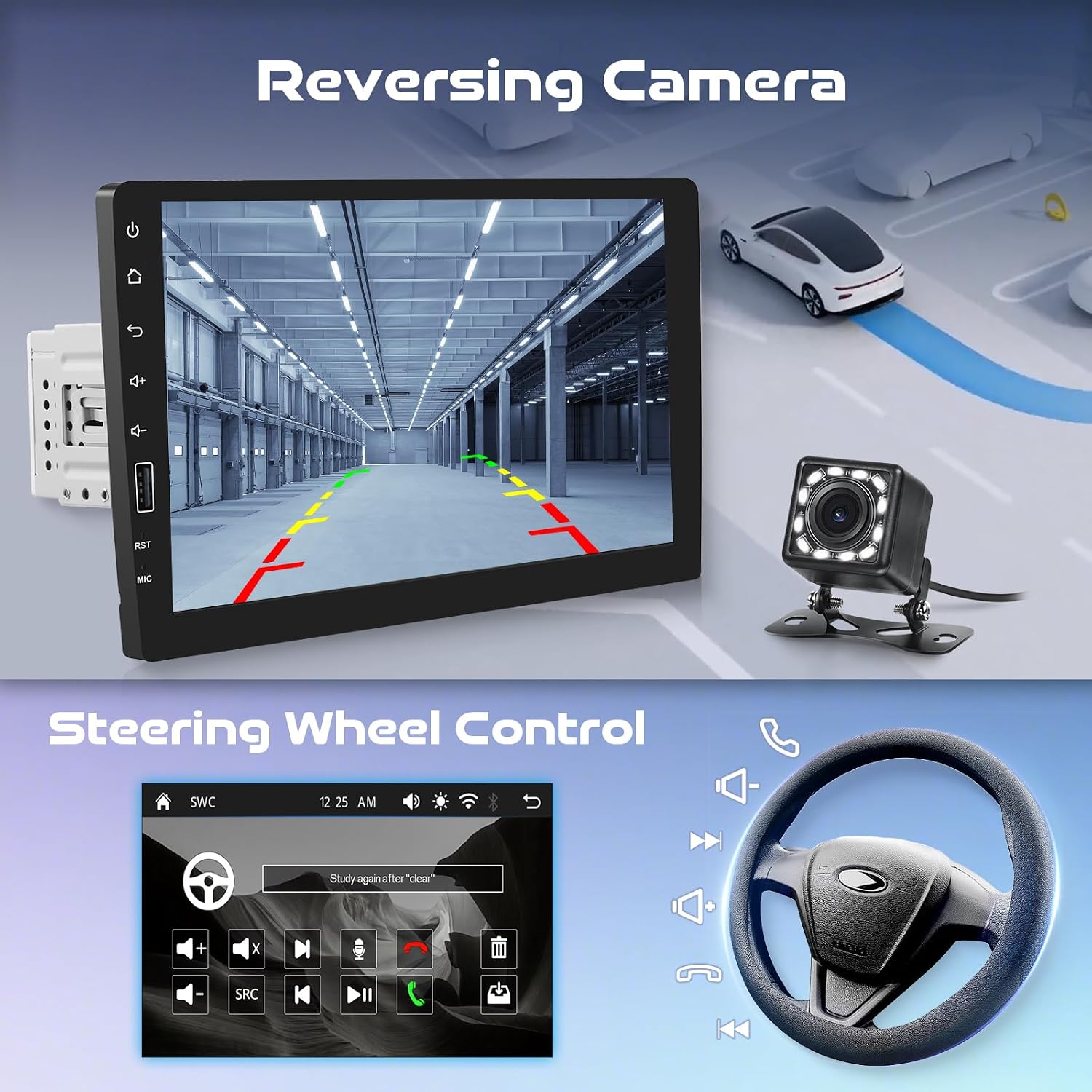 9 Inch Single Din Car Stereo with Wireless Carplay Android Auto, 1 DIN Touchscreen Head Unit Carplay Screen with Bluetooth FM/AM/RDS Mirror Link SWC EQ USB Online Video+ Backup Camera 5 71AB+2dSukL. AC SL1500