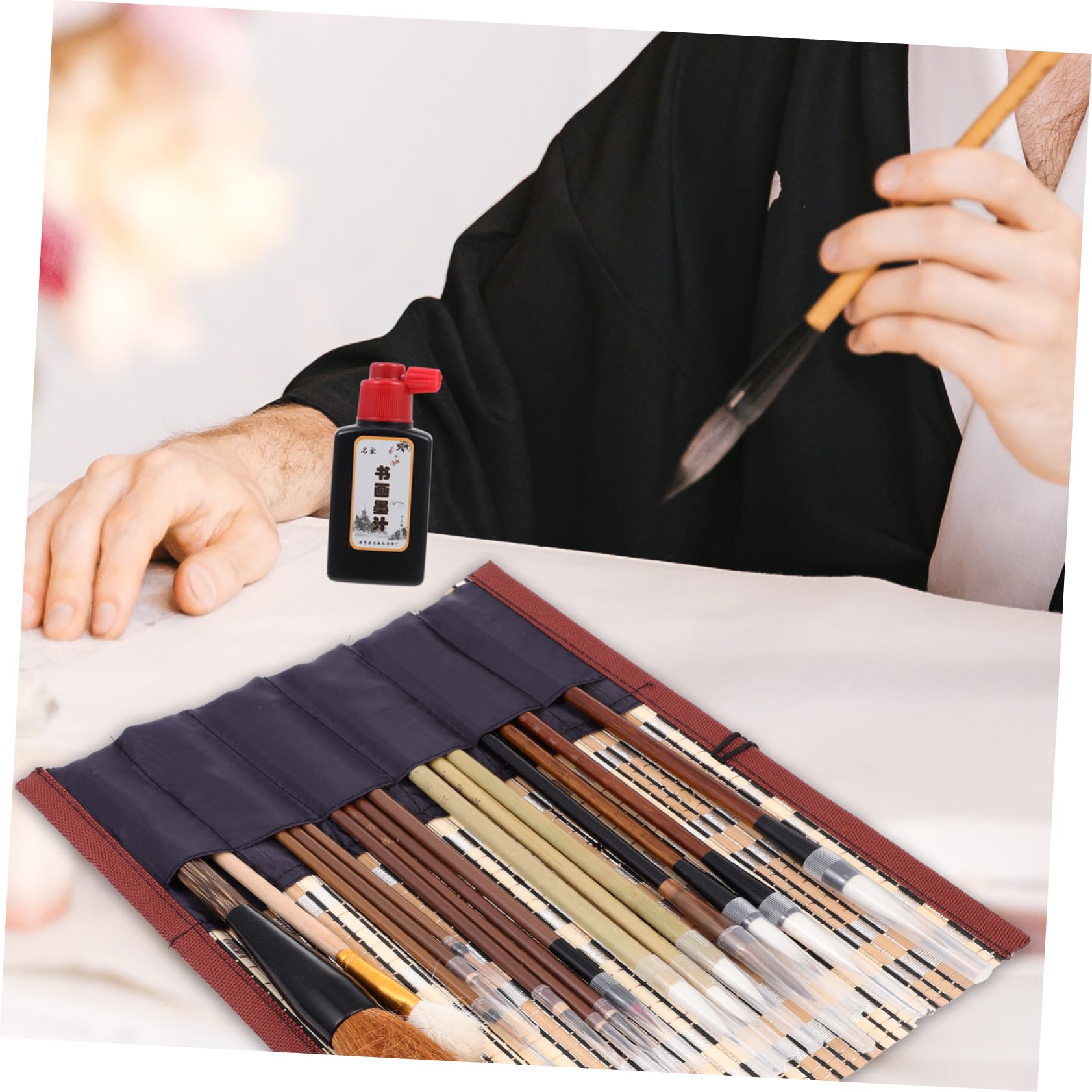 SHINEOFI Set di Pennelli per Calligrafia Cinese, Punta Non Si Divide, Scrittura Fluida, in Legno, per Principianti e Artisti