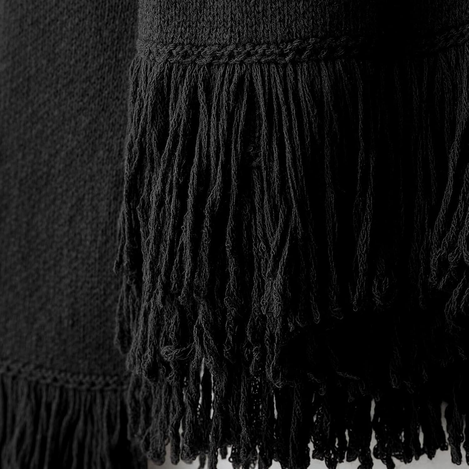 KEOMUD Women Fringe Hem Cardigan Sweater Retro Single Button Cropped Cardigan Open Front Knit Sweater