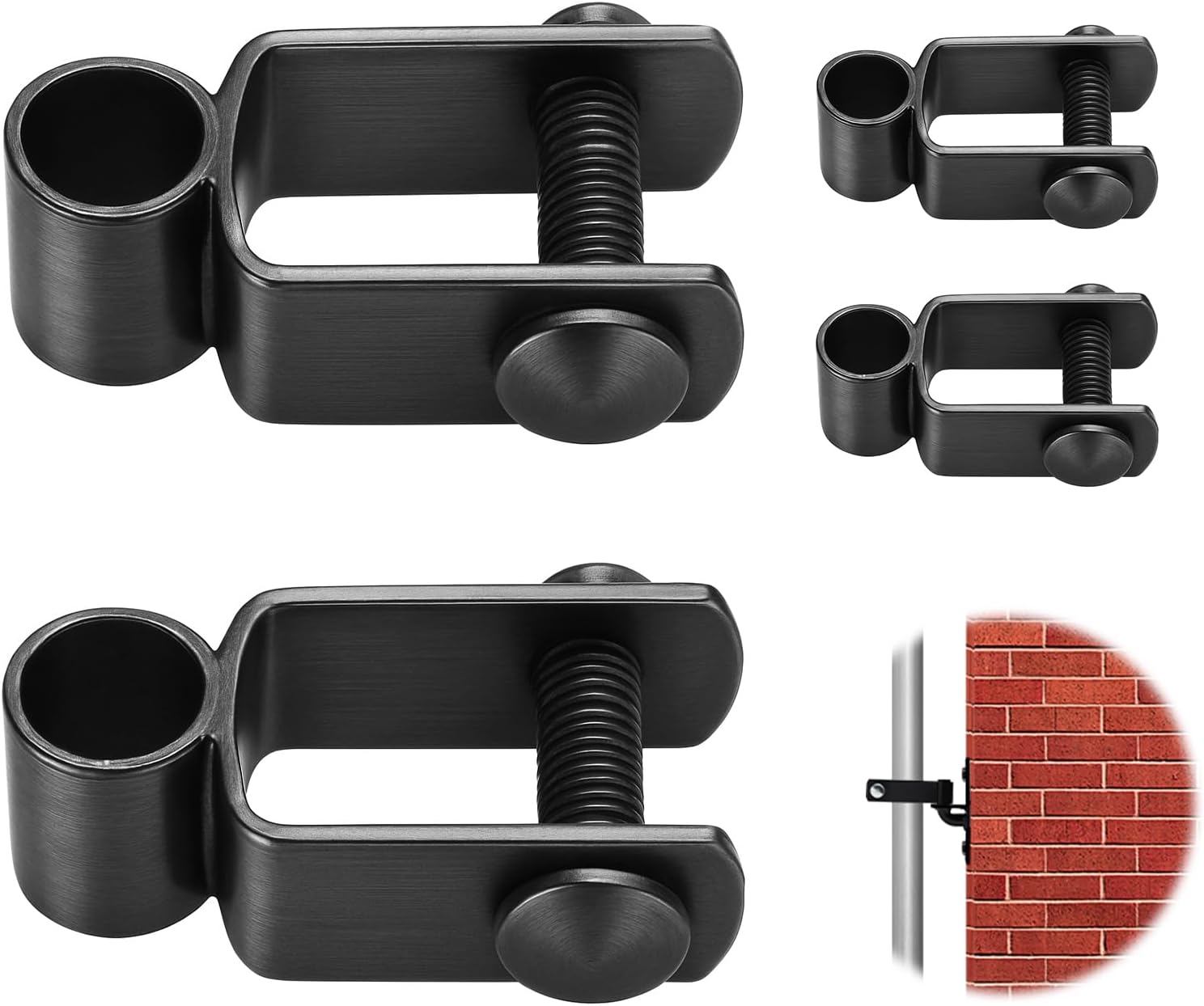 4 Pack Chain Link Fence Gate Hinges Set, 1-1/2" Square Post Male & Female Hinges with 5/8" Pintle, Galvanized Steel Gate Hardware Kit for Fence Gate Repair Installation