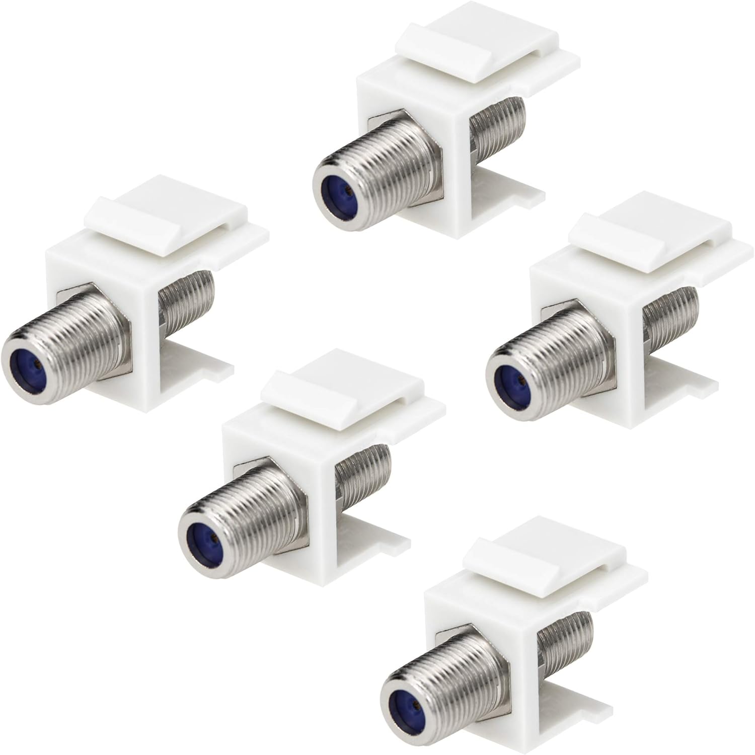 Coax Keystone, 5 Pack RG6 3 GHz Coaxial Keystone Jack