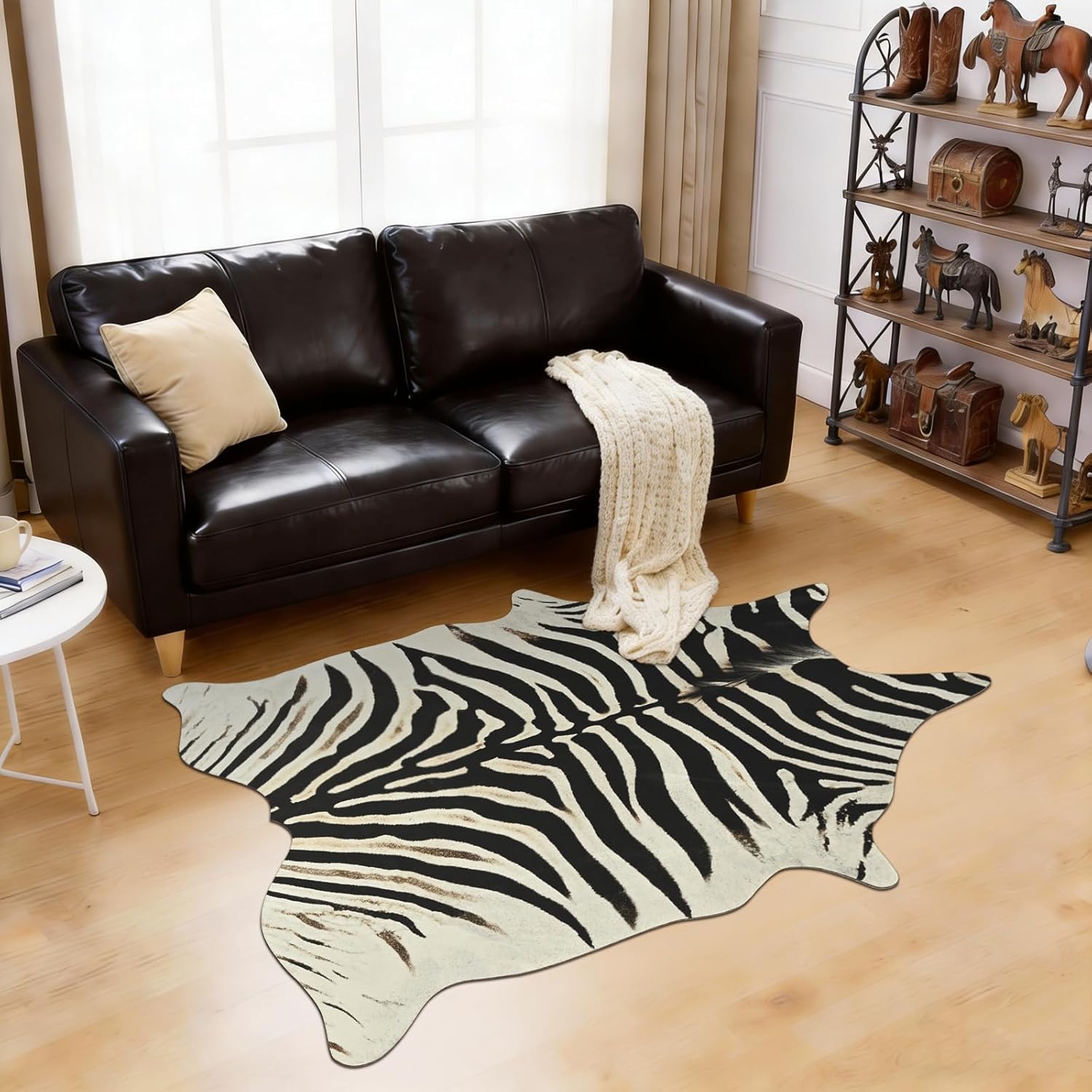 BENRON Zebra Print Area Rug, Black and White Rugs for Living Room Bedroom, Cute Animal Hides and Skins for Kids Nursery Home Decor, 2.3 x 3.6 ft