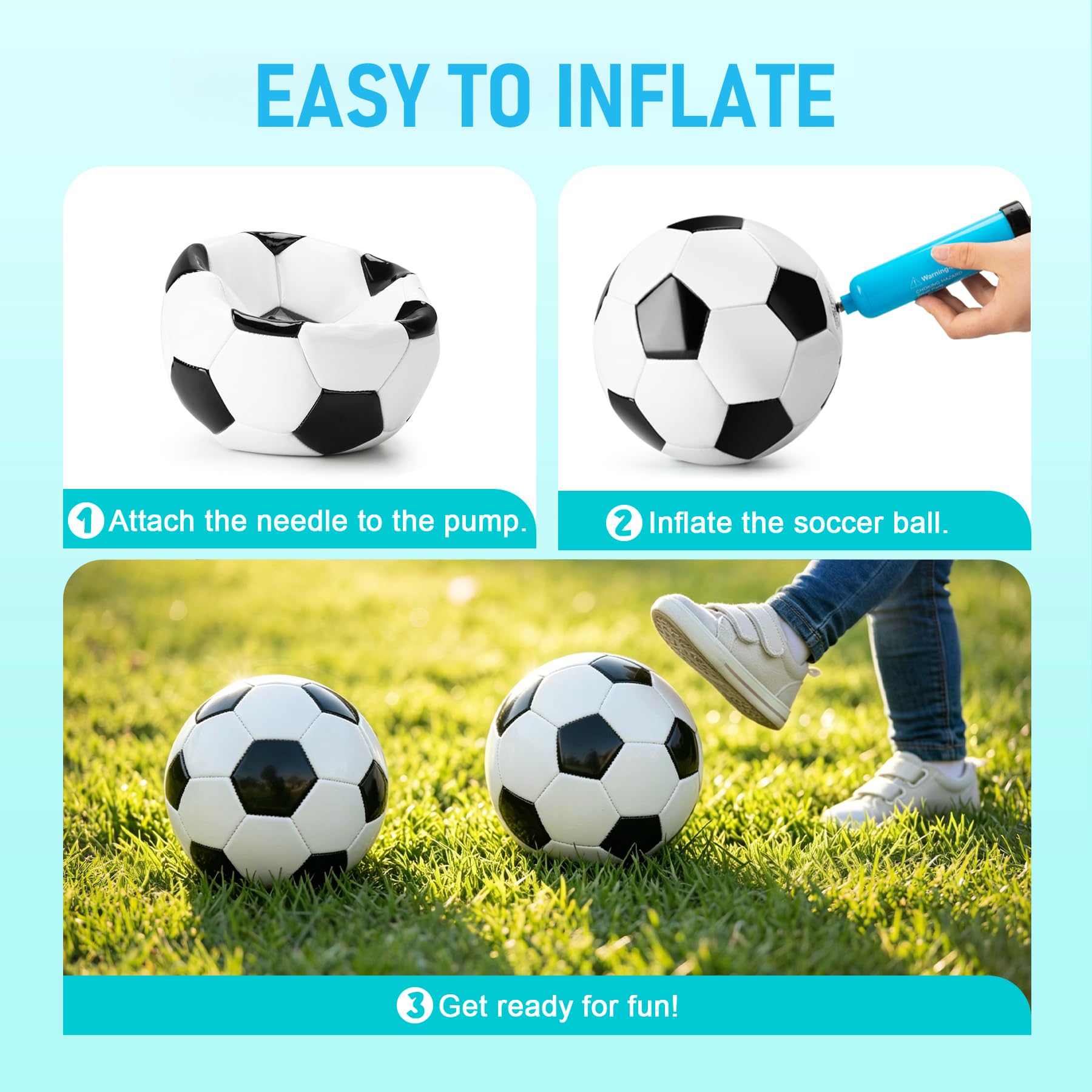 Balón de fútbol para niños pequeños, tamaño 2, paquete de 2 pelotas pequeñas y suaves para niños de 1 a 5 años, juguete deportivo de dibujos animados para niños y niñas, gran regalo de fútbol y