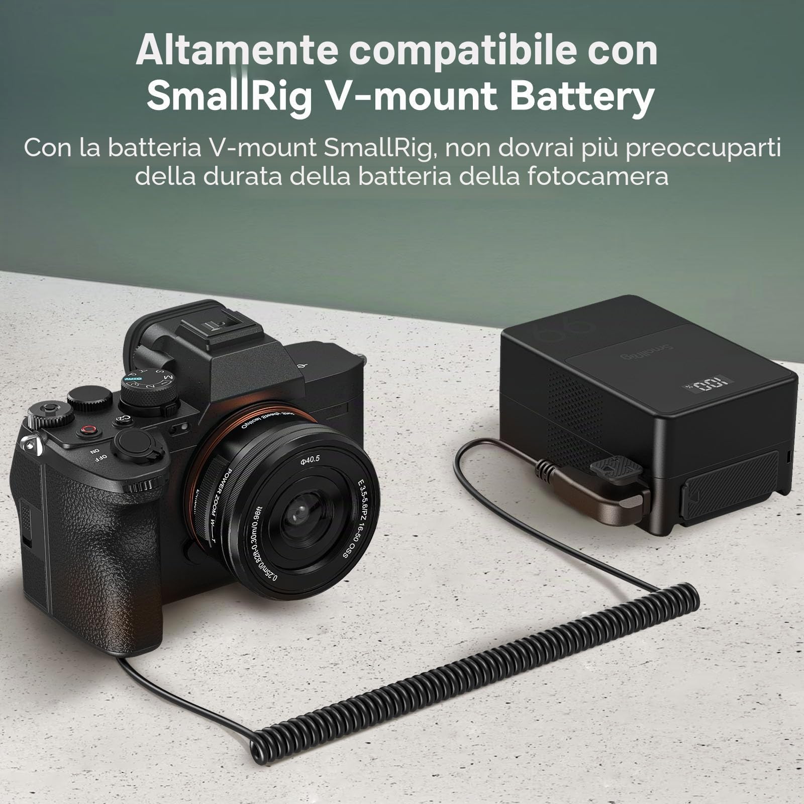 SMALLRIG D-Tap a Batteria Fittizia, Cavo di Alimentazione a Spirale NP-FZ100 per Sony A7 IV,FX30,FX3,A7CII,A7CR,ZV-E1,A6600,A6700,A7R V,A7S III,A7R IV,A7R III,A7 III,A7C,A1,A9, A9II - 4253B
