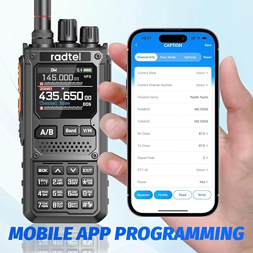 Miniatura 3 de Radtel RT-920 Walkie Talkie 8W Radio de mano bidireccional programable Bluetooth de largo alcance, SW MW LW CB 27MHz -126dBm Recibir SSB AM FM