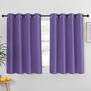 NICETOWN Lilac Purple Blackout Curtain for Living Room - Solid Thermal Insulated Grommet Blackout Panel/Drape for Bedroom Kitchen Window (1 Panel, 52 inches Wide by 54 inches Long)