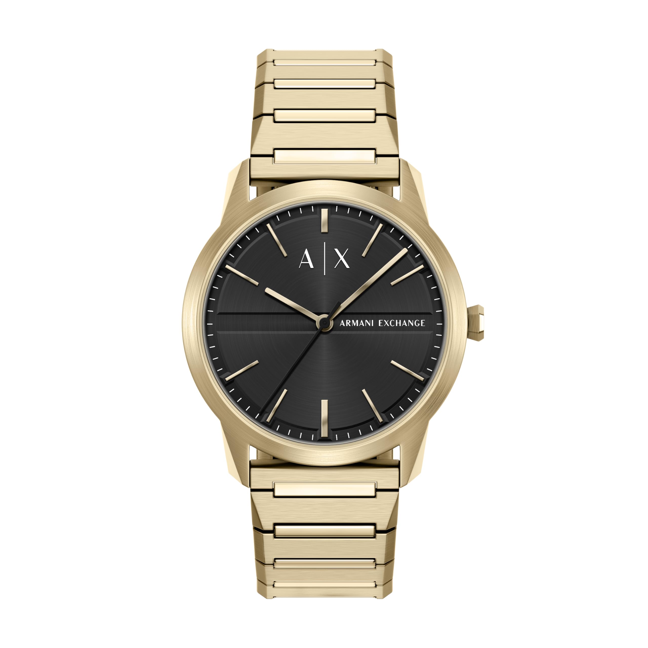 Armani Exchange A|X - Orologio da uomo a tre lancette in acciaio inossidabile dorato