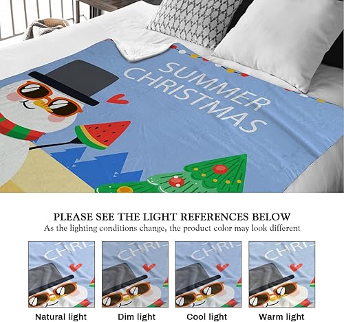 Miniatura 3 de Manta de dibujos animados divertida con diseño de muñeco de nieve feliz Navidad, decoración del hogar, acogedora franela para sofá, sala de estar,