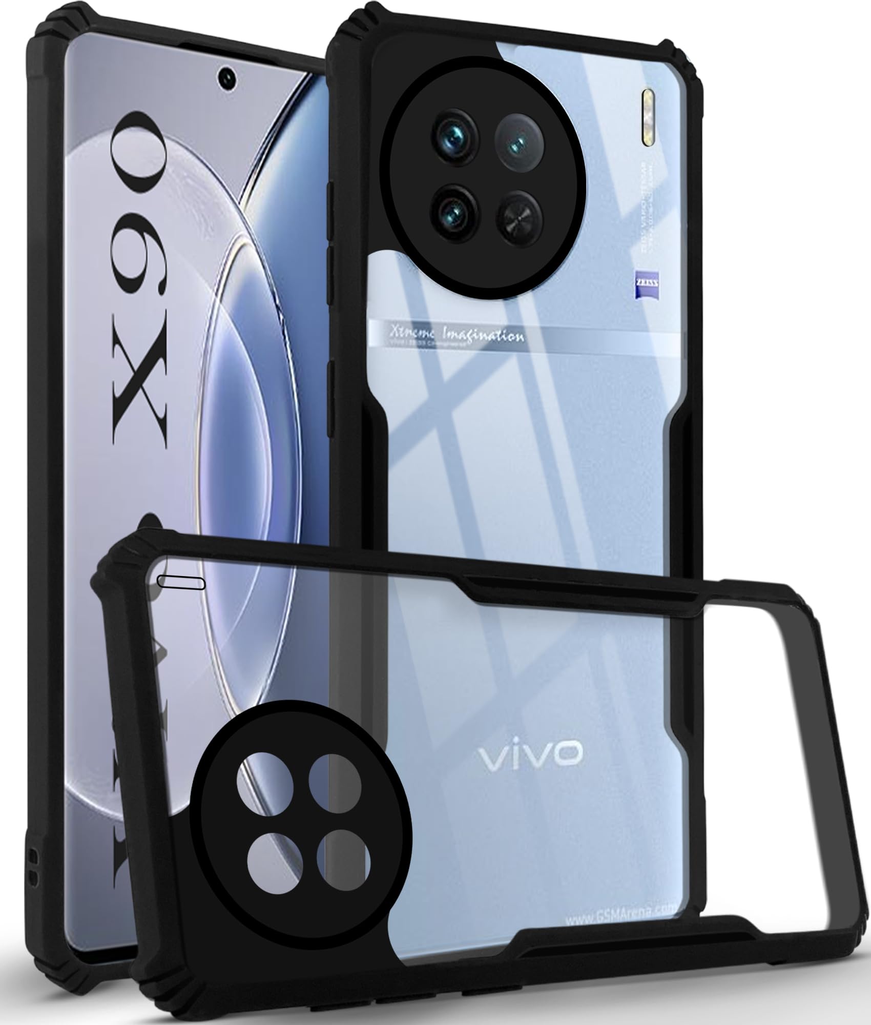 Jkobi Back Cover Case for Vivo X90 (Shockproof with Polycarbonate Clear Panel | Professional Black) (B0C8V3L3L1) Amazon Price History, Amazon Price Tracker