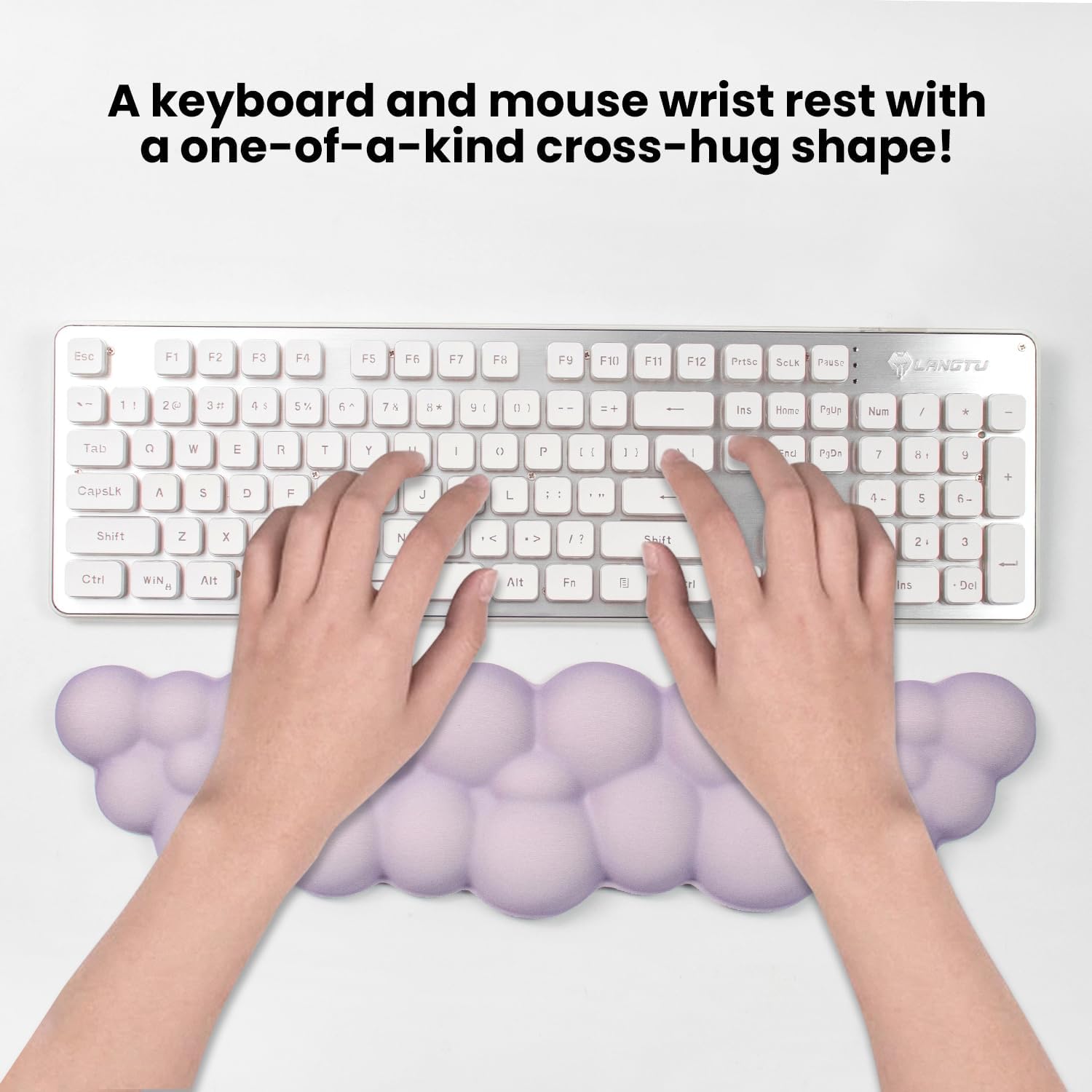 Cloud Wrist Rest Keyboard, Ergonomic Green Mouse Pad with Wrist Support, Memory Foam Cloud Mousepad for Office Gaming