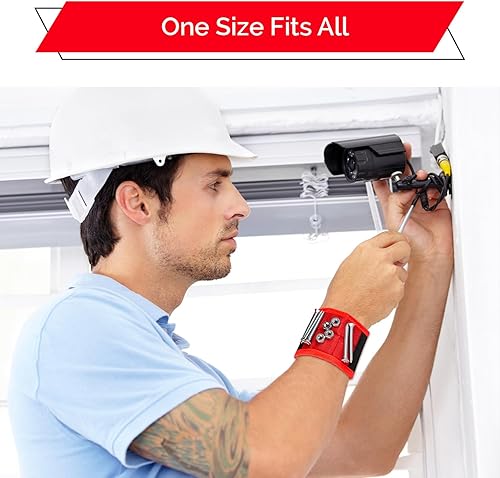 Miniatura 3 de Brazalete magnético para sostener herramientas, tornillos, clavos, pernos y brocas, de BYKES Regalo único.