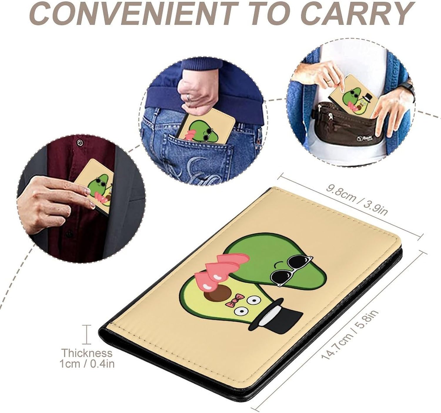Avocado Passport Holder Travel Passport Cover Portable Passports Wallet for Travel Business