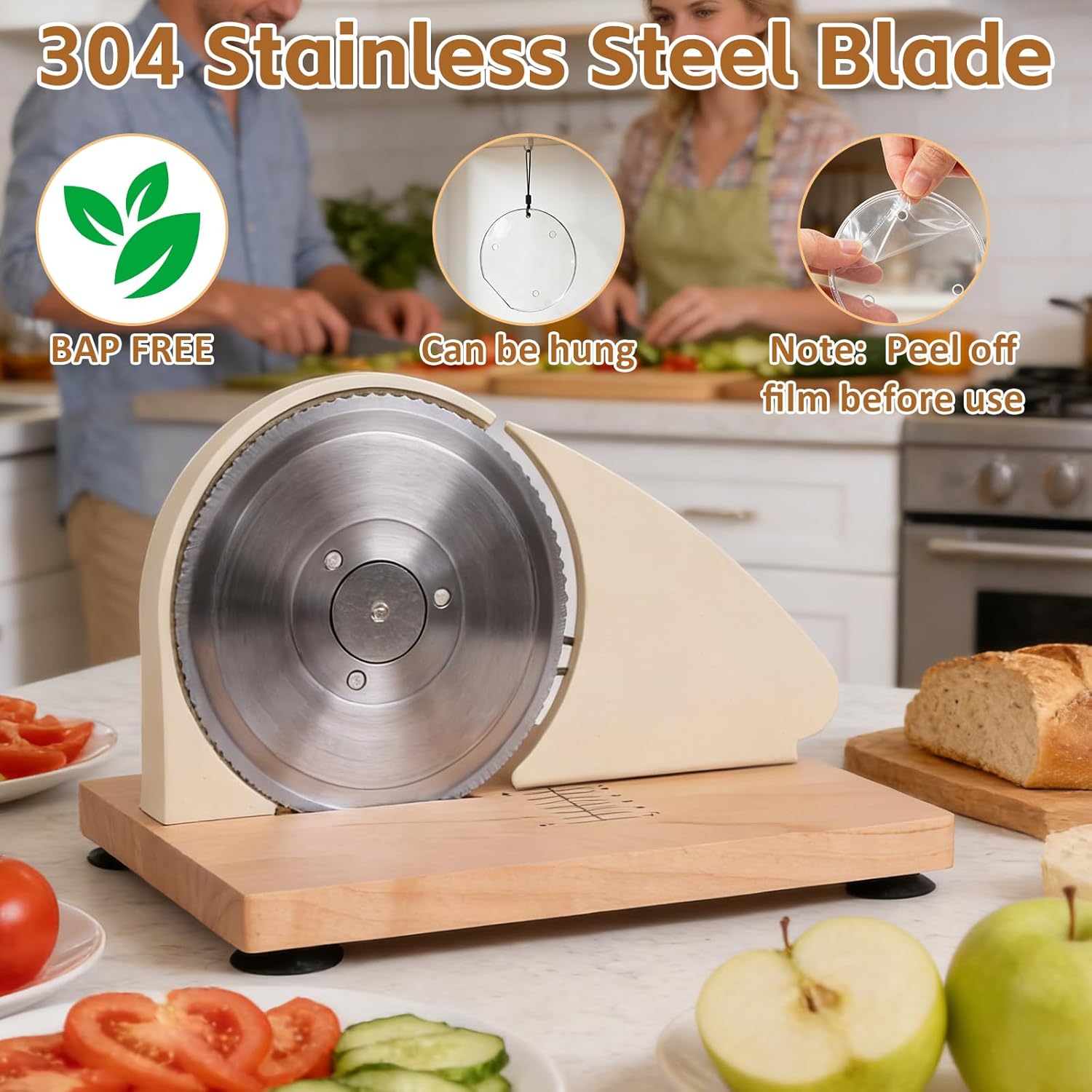 Upgraded Manual Bread Slicer for Homemade Sourdough Bread, Metal Guide & Adjustable Thickness, Classic Hand Crank Home Bread Slicer for Homemade & Commercial Use & Stainless Steel Blade