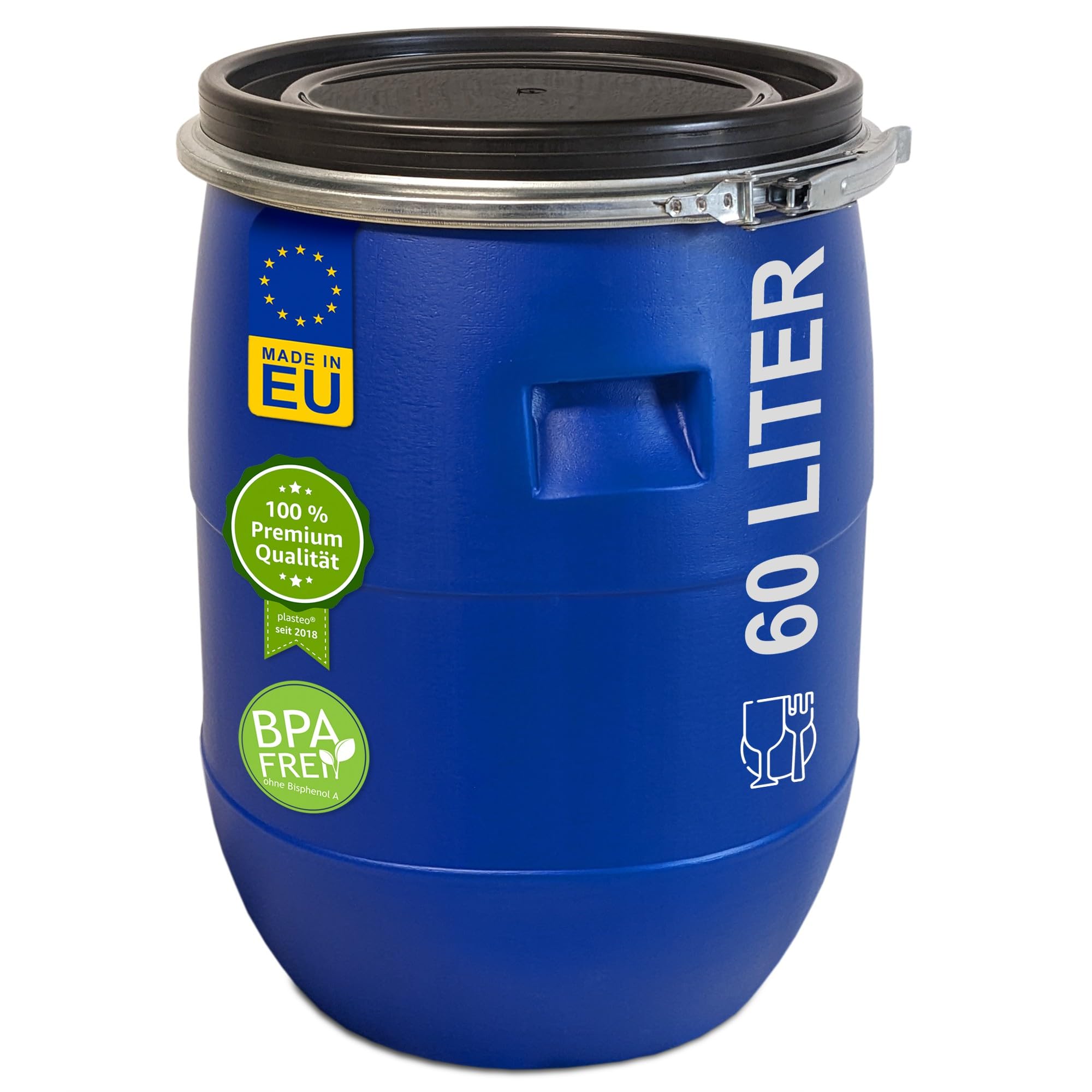 2 Stück 60 L Weithalsfass mit Spannverschluss | IKG Gütezeichen | Universalfass 2 Stück 60 L Weithalsfass mit Spannverschluss | IKG Gütezeichen | Universalfass